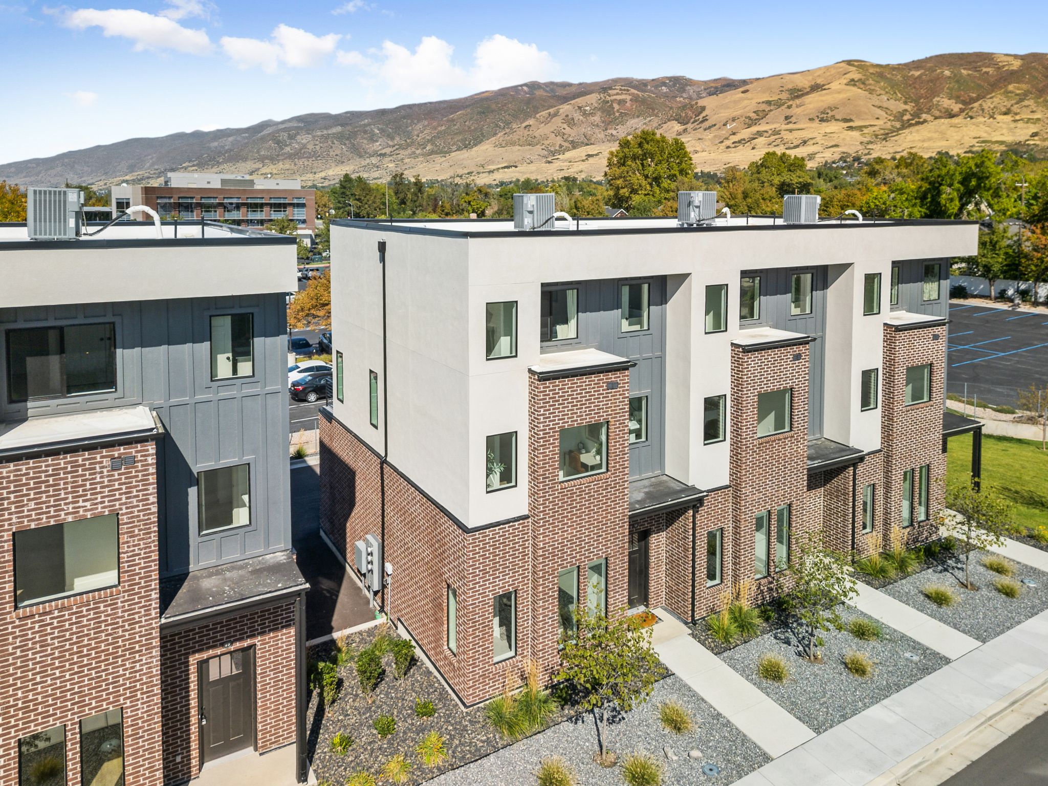 View of property with a mountain view