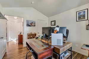 Bedroom 3 on the west side of the house with laminate floors