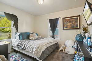 Bedroom featuring carpet floors
