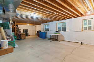 View of unfinished basement
