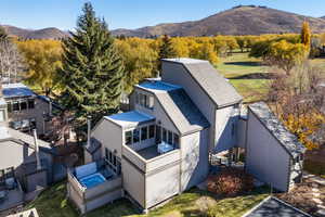 Bird's eye view of a mountain backdrop