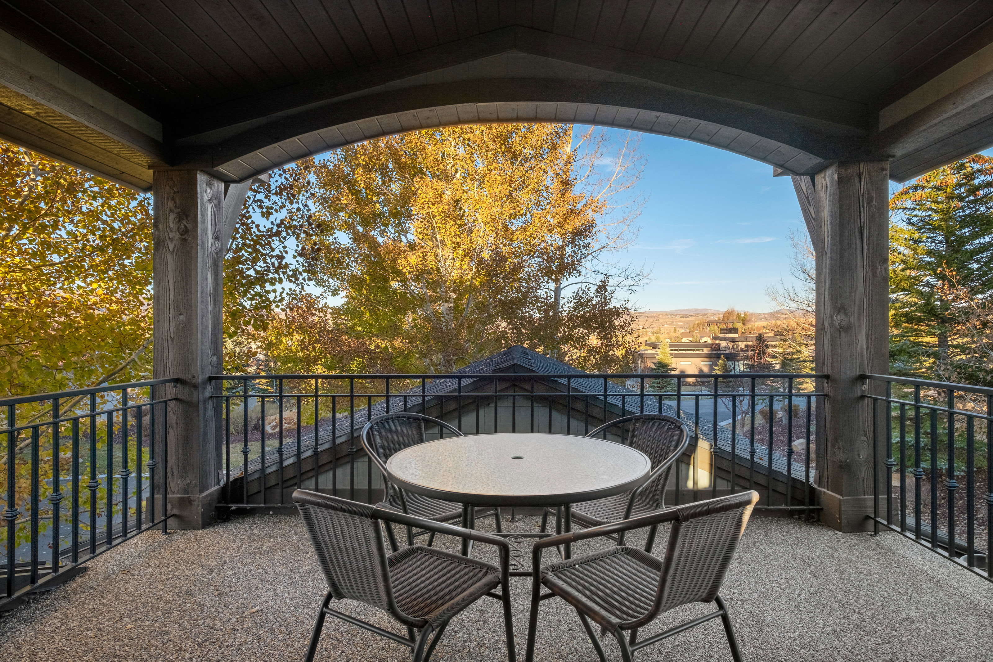 Balcony with outdoor dining area