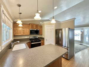Kitchen view from breakfast counter