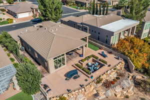 Aerial view of residential area