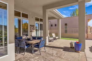 View of patio featuring outdoor dining space
