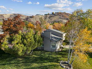 Exterior space with a mountain view