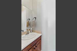 Bathroom featuring vanity