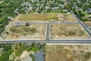 Aerial view of property's location featuring property parcel outlined