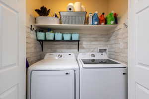Laundry area featuring washer and dryer