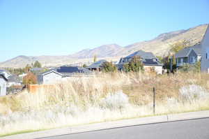 View of mountain background with nearby suburban area