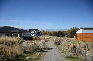 View of yard with a mountain view