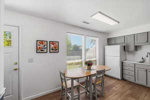 Dining room featuring plenty of natural light and light wood-type flooring