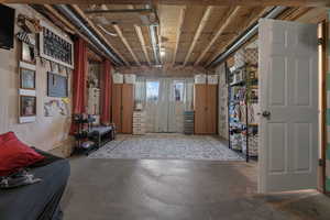 Foyer entrance featuring concrete flooring