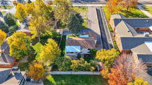 Aerial view of residential area