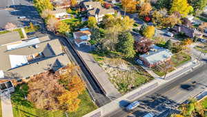 Aerial perspective of suburban area