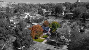 Aerial view of residential area
