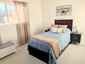 Bedroom with carpet floors