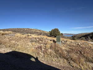 View of mountain background featuring a large body of water