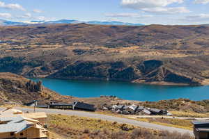 Drone / aerial view of a mountain backdrop