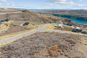 Drone / aerial view of a water and mountain view