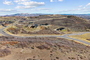 Aerial view of a mountainous background
