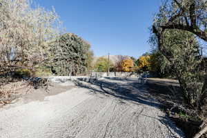 View of yard with a mountain view