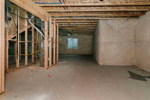 Basement with heating unit