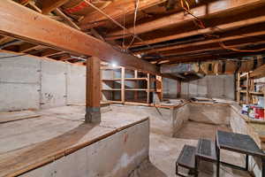 View of unfinished below grade area