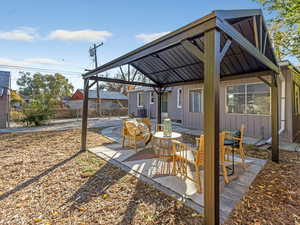 View of patio / terrace featuring a gazebo