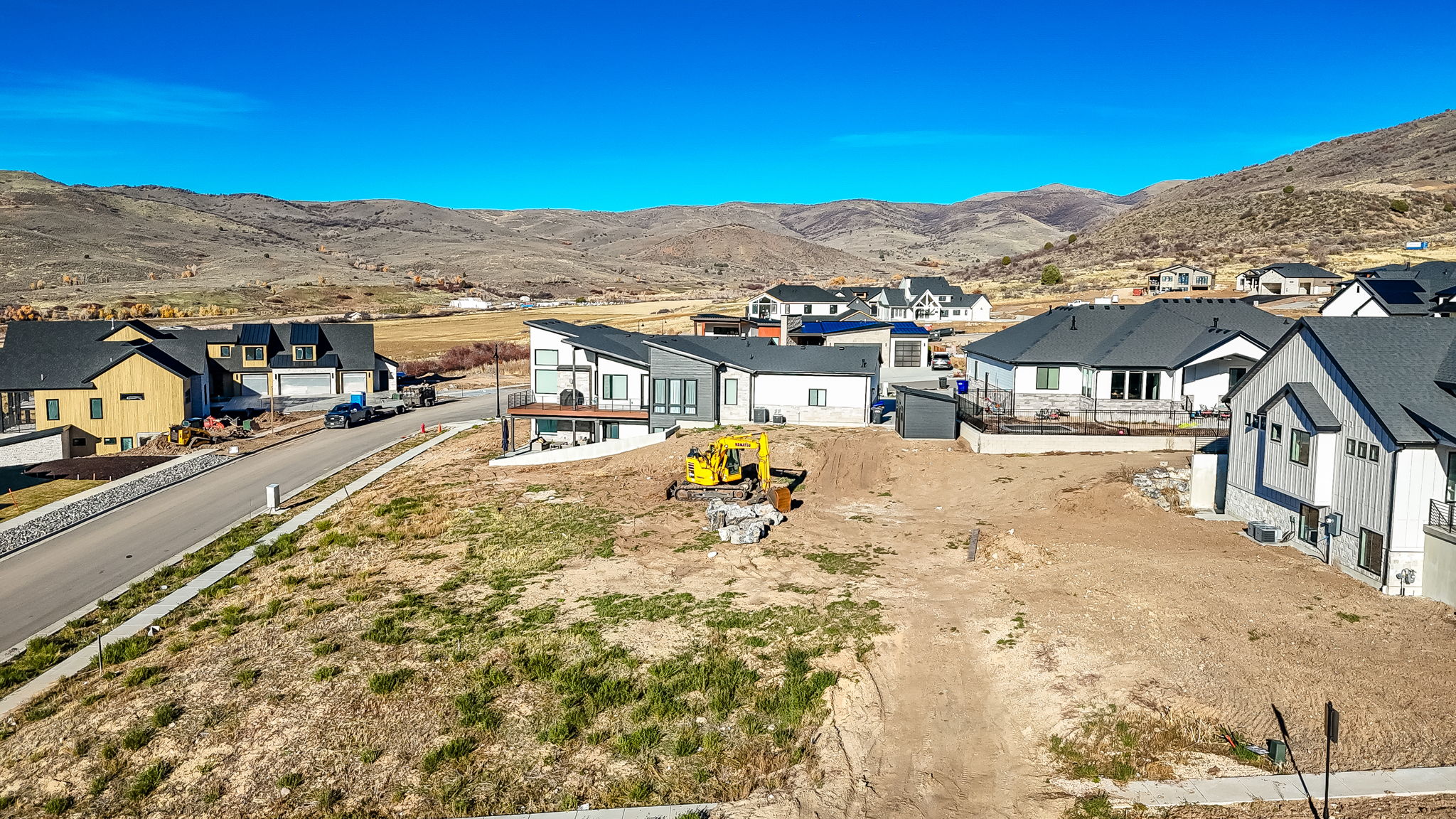 Mountain view with nearby suburban area