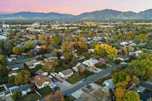 View of property location featuring a mountain backdrop and nearby suburban area