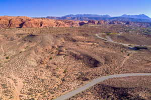 View of mountain background with a desert landscape and rural landscape