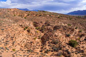 View of mountain background with a desert landscape and rural landscape