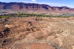 View of mountain background featuring a desert landscape and rural landscape