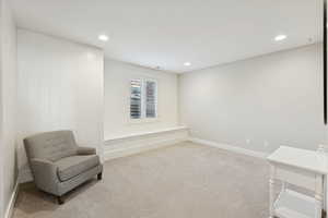 Unfurnished room featuring carpet floors and recessed lighting