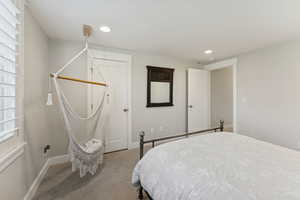 Bedroom featuring carpet floors and recessed lighting