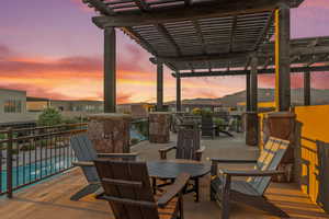 View of patio featuring a pergola