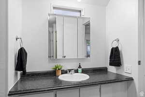 Bathroom featuring vanity