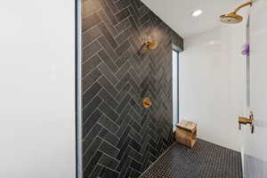 Primary en suite walk-through shower