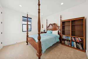 Upstairs Bedroom, #2/8, with light carpet and recessed lighting