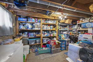 Storage room featuring washer / clothes dryer