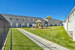 View of yard featuring a residential view