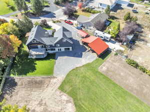Aerial view of residential area