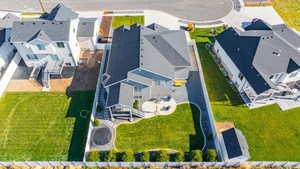 Aerial view of residential area