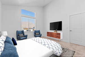 Primary bedroom virtually staged