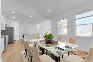 Dining room virtually staged