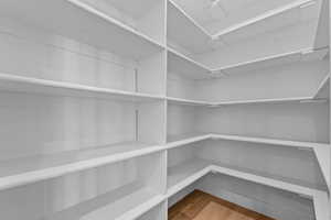 View of pantry storage area in kitchen