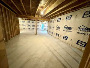 View of unfinished basement