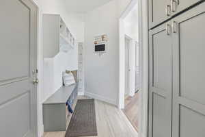 Mudroom with tile floors