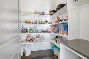 View of pantry with butler's counter